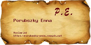 Porubszky Enna névjegykártya